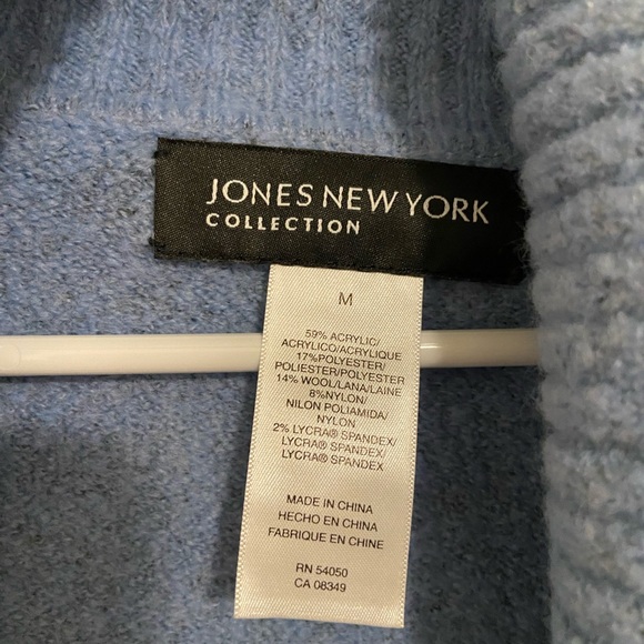 NWOT | Jones New York Collection women’s thick knit wide collar drapey sweater M - Picture 4 of 6